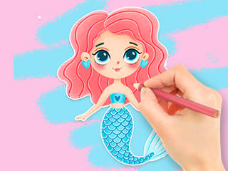 Coloring Book: Enjoying Mermaid