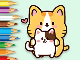 Coloring Book: Hugging Cat