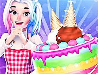 Cute Doll Cooking Cakes