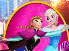 Elsa And Anna Roller Skating