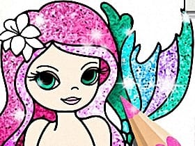 Mermaid Coloring Book Glitter