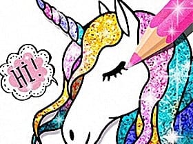 Unicorn Coloring Book Glitter